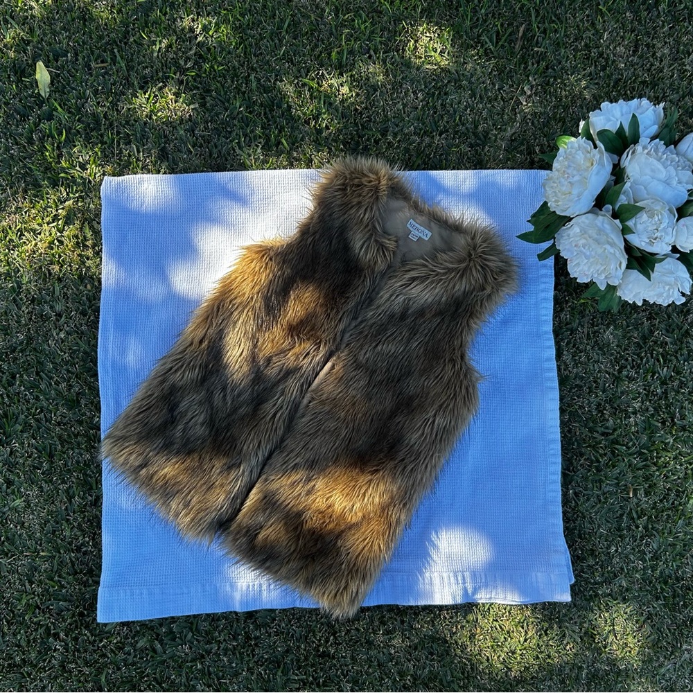 Merona Faux Fur Vest in Brown